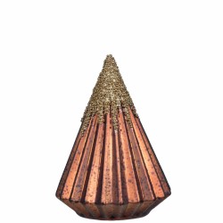 Juletre i glass m/glitter D11,5 H16,5 cm antikkbrun