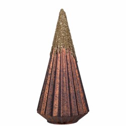 Juletre i glass m/glitter D12 H27 cm antikkbrun