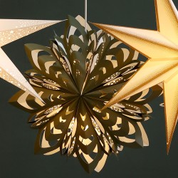 Papirstjerne eksl ledning 45 cm olivenfarget