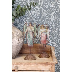 Vintage engel på fot sett med to 30x11x10cm