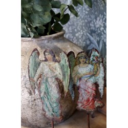 Vintage engel på fot sett med to 30x11x10cm