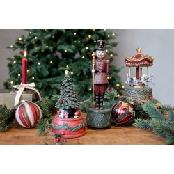 Noël spilledåse med nøtteknekker 28x8,5cm cherryfarget