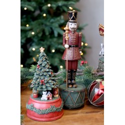 Noël spilledåse med nøtteknekker 28x8,5cm cherryfarget