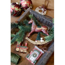 Noël gyngehest 14x14x3,5cm cherryfarget