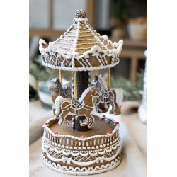 Noël Spilledåse med karusell 21,5x11,5 cm mokkafarget