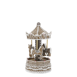 Noël Spilledåse med karusell 21,5x11,5 cm mokkafarget