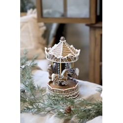 Noël Spilledåse med karusell 21,5x11,5 cm mokkafarget