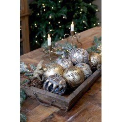 Julekule Ø10 cm antique verte