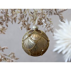 Julekule 8cm champangefarget