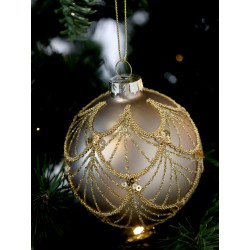 Julekule 8cm champangefarget