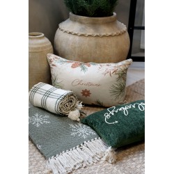 Aix pledd av overskuddsgarn med iskrystaller oliven 150x130