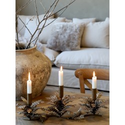 Stake med 3 lysholdere 18x47x15cm antikkmessing