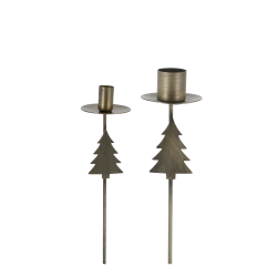 Spyd med juletre sett med to 18x4,5cm antikkmessing