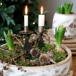 Spyd med juletre sett med to 18x4,5cm antikkmessing