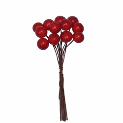 Rødt bær på streng 1 cm